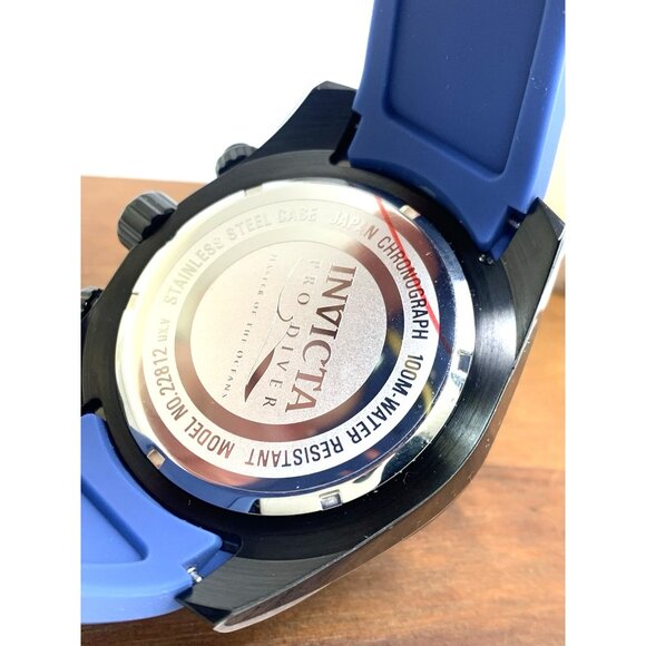 Invicta Men's Watch 22812 Pro Diver Quartz Chronograph Blue Black Rubber Strap - Picture 7 of 15